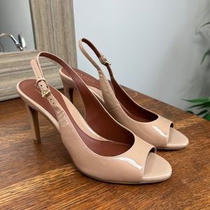 Gently worn Cole Haan nude slingback heels